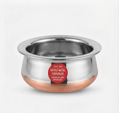 Copper Bottom Chetty | Stainless Steel Handi | Traditional Indian Cooking Vessel