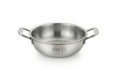 Cheftone Triply Stainless Steel Deep Kadai | Induction & Gas Compatible | No Coating