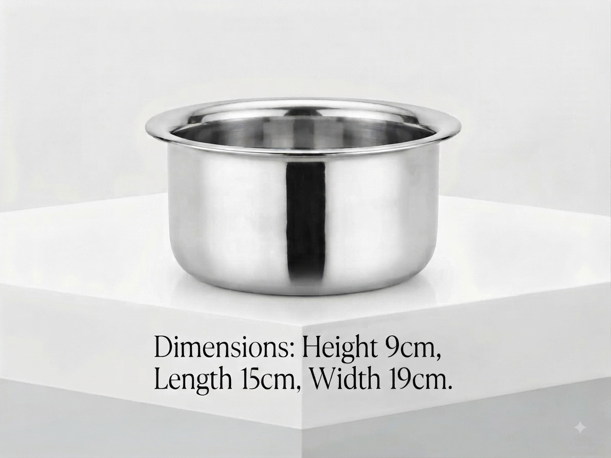 ChefTone Triply Tope | Premium Steel Cooking Vessel | Even Heat Distribution | Indian Cookware