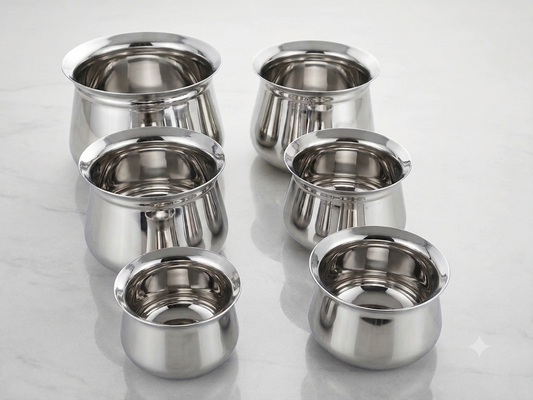 Stainless steel pongal pot French handi shape