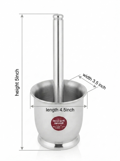 Stainless Steel Khalbatta  – Heavy Duty | Available in  6 Sizes | Grinding Spices, Herbs, & Medicines