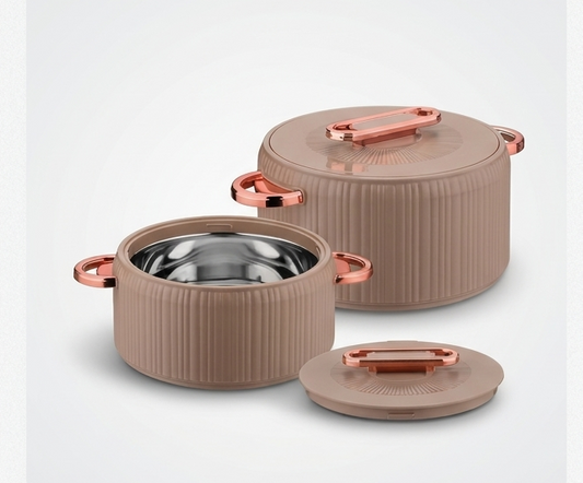 Asian Master Fancy Insulated Casserole Set of 2 (1500ml + 3500ml) | Stainless Steel Inner, Hot Pot for Chapati & Roti | Elegant Gift Set | Available in 3 Colours