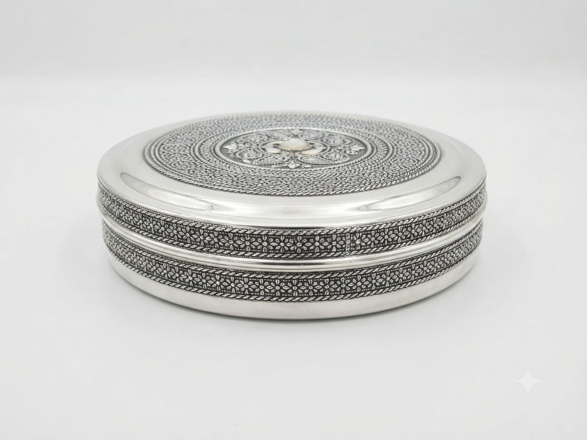 Antique Stainless Steel Chocolate Box | Vintage Kitchen Storage | Classic Kitchen Organizer