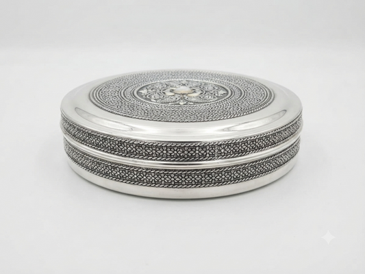 Antique Stainless Steel Chocolate Box | Vintage Kitchen Storage | Classic Kitchen Organizer