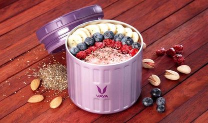 Vaya Preserve Vacuum Insulated Lunch Box/Sambar Jar (440ml) – Stainless Steel Meal Container for Women & Kids – Keeps Food Hot/Cold