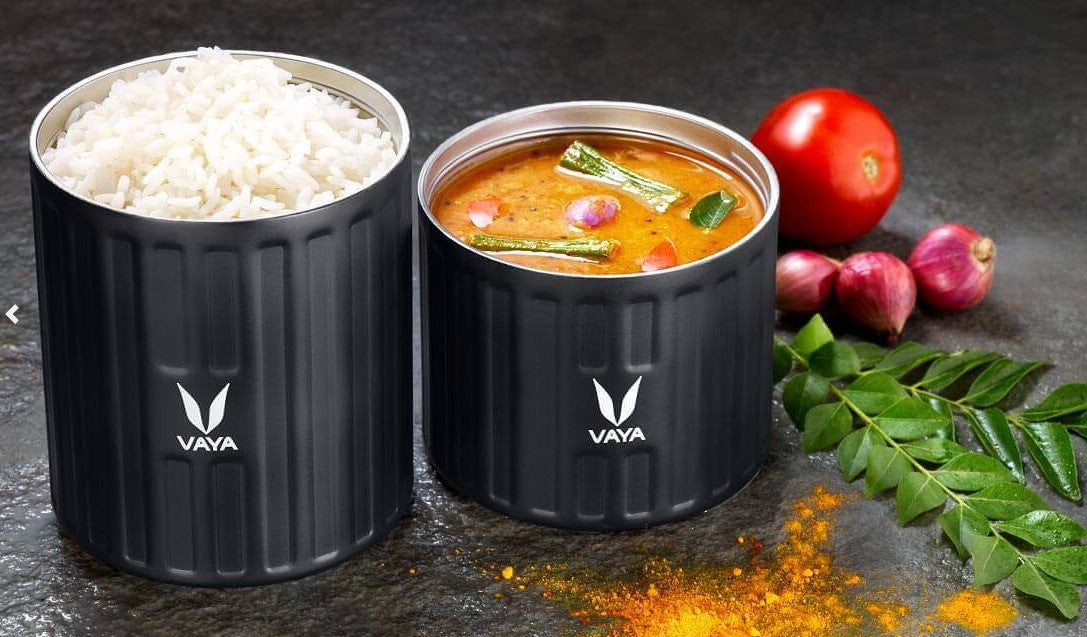 Vaya Preserve Vacuum Insulated Lunch Box/Sambar Jar (440ml) – Stainless Steel Meal Container for Women & Kids – Keeps Food Hot/Cold