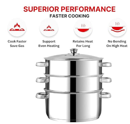 Vinod 3 Tier Steamer Pot 20cm