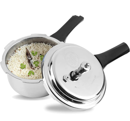 Vinod SS Platinum Triply Pressure Cooker | Induction Compatible | Stainless Steel | Tri-ply