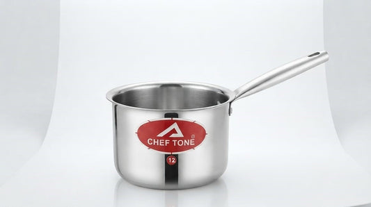 ChefTone Triply Deep Saucepan | Even Heat Distribution | Premium Cookware for Everyday Cooking | Induction Compatible