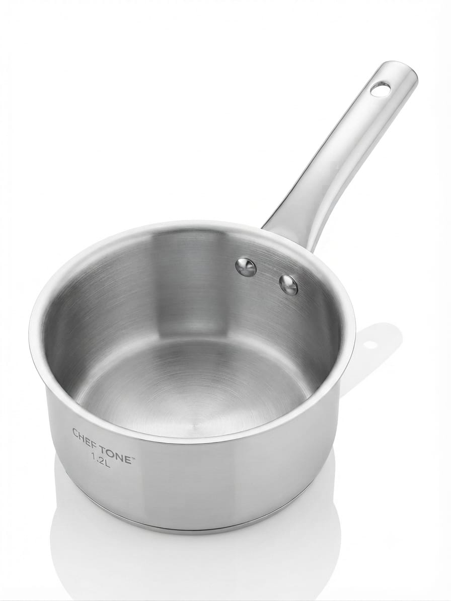 ChefTone Triply Deep Saucepan | Even Heat Distribution | Premium Cookware for Everyday Cooking | Induction Compatible