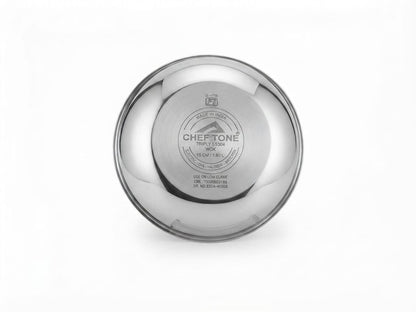 ChefTone Triply Wok | Even Heat Distribution | Stainless Steel | Induction Compatible