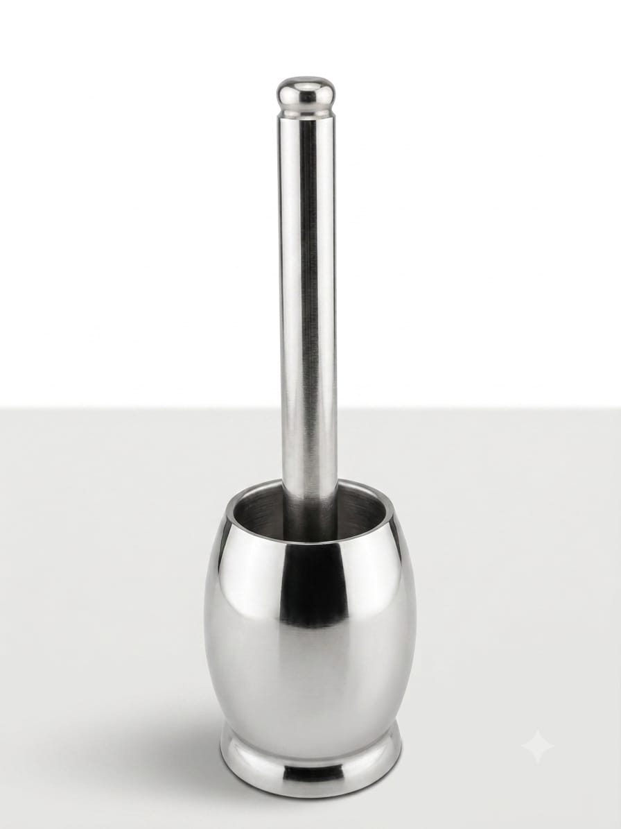 Dholak Shape Stainless Steel Kutani Heavy Duty  Grinding spices, herbs, and masalas