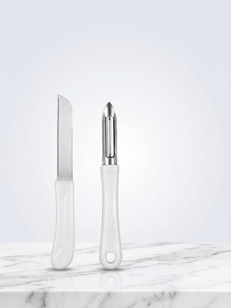 Ace Dura Stainless Steel Kitchen Knife & Vegetable Peeler Combo – 4 Colours available