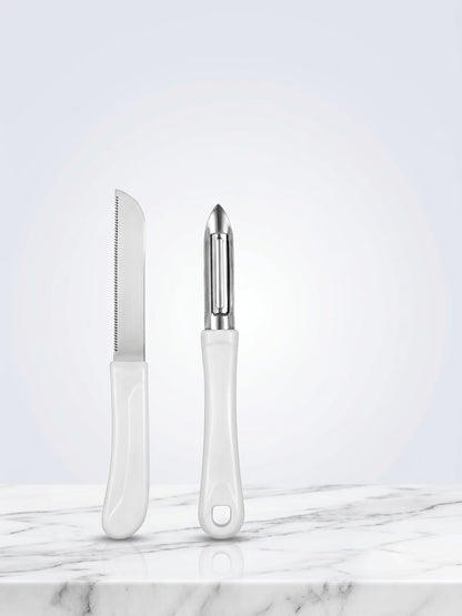 Ace Dura Stainless Steel Kitchen Knife & Vegetable Peeler Combo – 4 Colours available