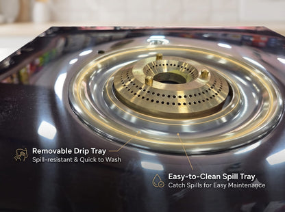 Eleenova Hero Plus Single Burner Gas Stove – Stainless Steel, Tri-Pin Brass Burner