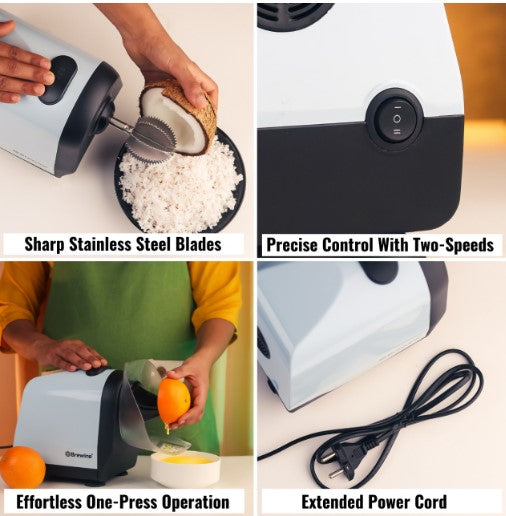 Brewine 2-in-1 Electric Coconut Scraper and Citrus Press