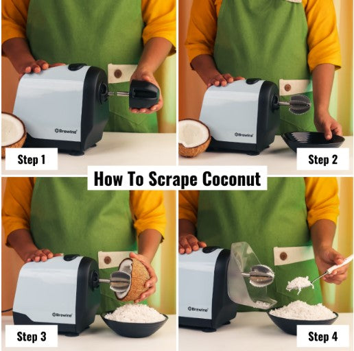 Brewine 2-in-1 Electric Coconut Scraper and Citrus Press
