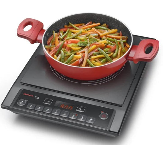 Cresta 1600-Watt Induction Cooktop with Superior Crystal Glass Top, 7 Indian Preset Menus, Fast Heating & Auto Shut-Off