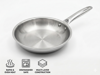 Cheftone Triply Frypan | Stainless Steel | Induction Base, Gas.