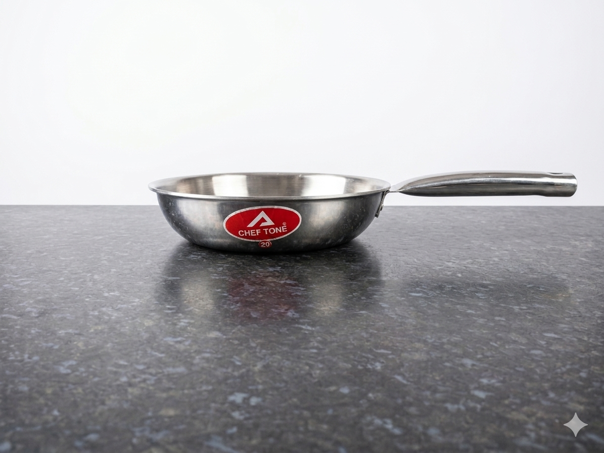 Cheftone Triply Frypan | Stainless Steel | Induction Base, Gas.