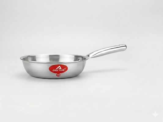 Cheftone Triply Frypan | Stainless Steel | Induction Base, Gas.