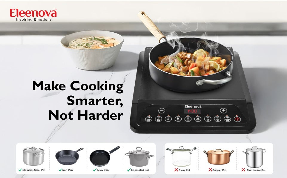 Magnite 1200W Induction Cooktop – Ultra-Fast Heating with Premium Crystal Glass & Easy-Touch Controls
