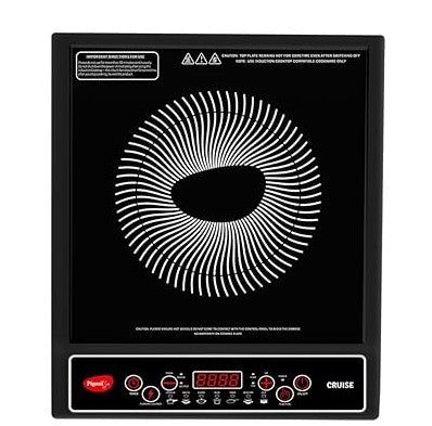 Pigeon by Stovekraft Prime 1800-Watt Induction Cooktop (Black) | 7 Preset Indian Cooking Menus | Smart Timer & LED Display | Energy Saving Push Button Induction Stove
