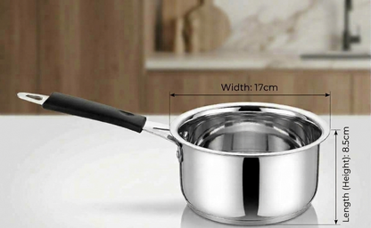Stainless Steel Plain Patti Saucepan with Handle | Milk Pan, Tea & Sauce Pan for Kitchen | 4 Sizes