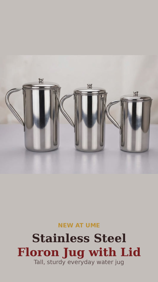 Stainless Steel Floron Jug with Lid | Water Jug for Dining Table | 1 L, 1.5 L & 2 L