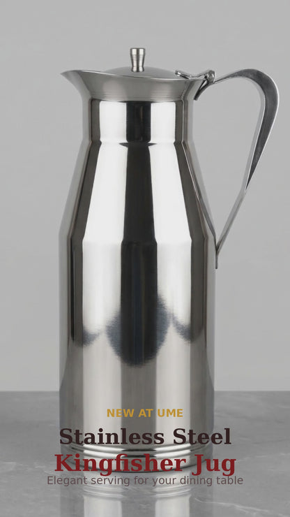 Stainless Steel Kingfisher Jug with Lid 1.5 L | Premium Water Jug for Dining Table