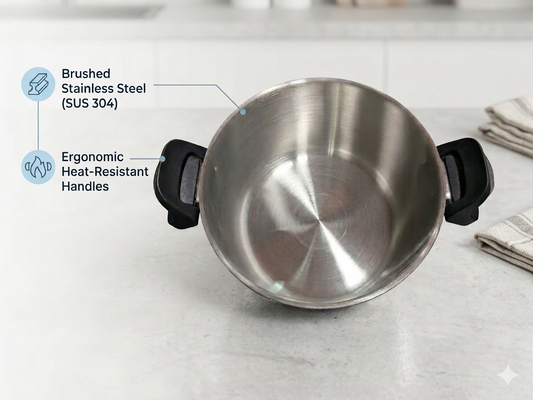 Sonu Stainless Steel Idli Steamer Pot | Glass Lid + Strainer Lid | 4 Plates | Mirror Finish | Gas & Induction Compatible