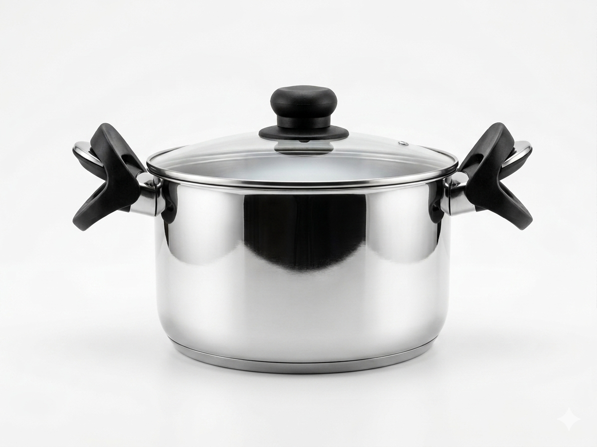 Sonu Stainless Steel Idli Steamer Pot | Glass Lid + Strainer Lid | 4 Plates | Mirror Finish | Gas & Induction Compatible