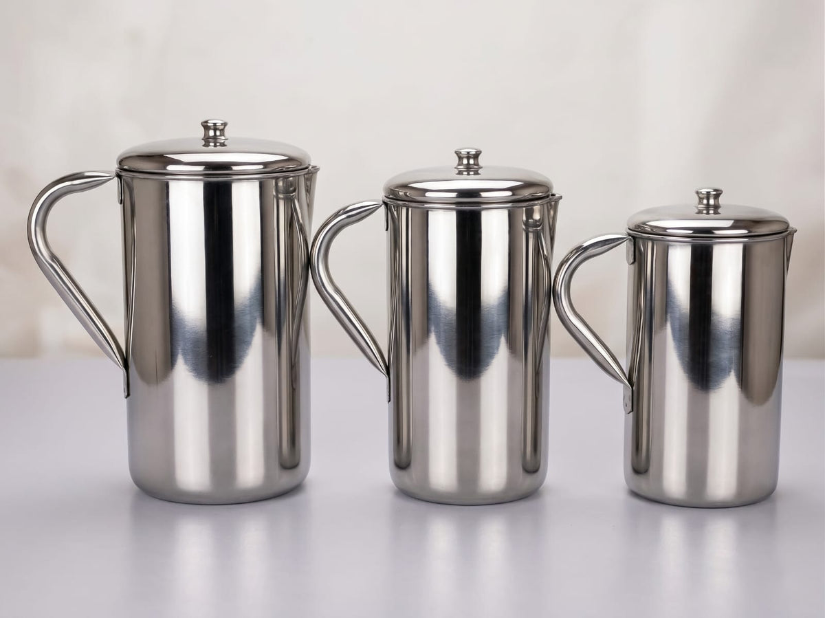 Stainless steel Floron water jug with lid