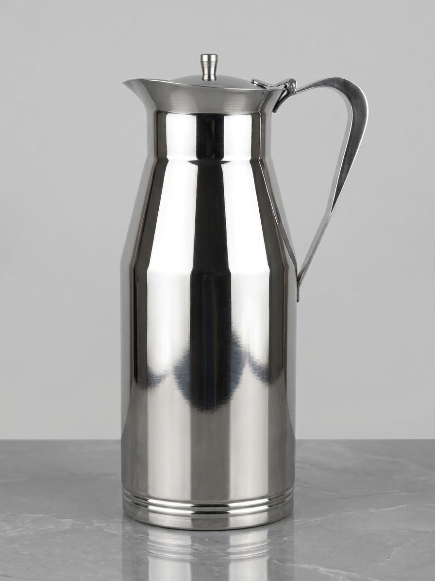 Stainless steel Kingfisher water jug with hinged lid 1.5 litre