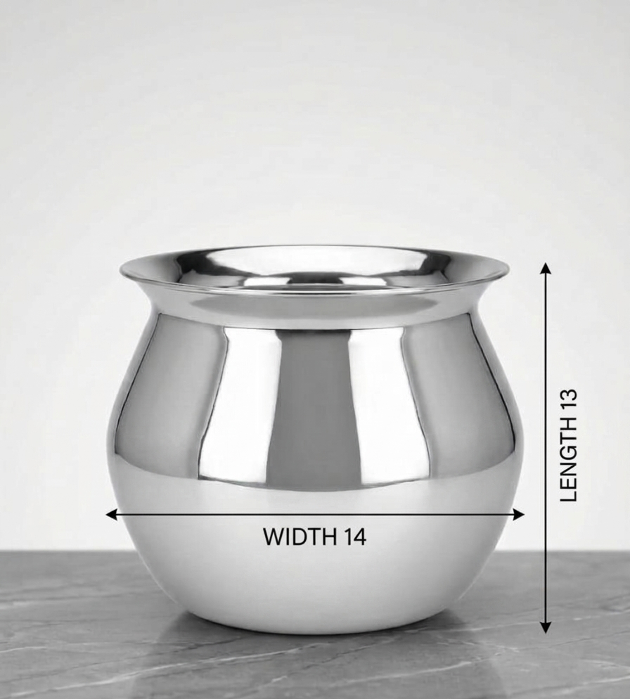 Topaz Handi – Stainless Steel Cooking Pot for Induction & Gas (Without Lid)