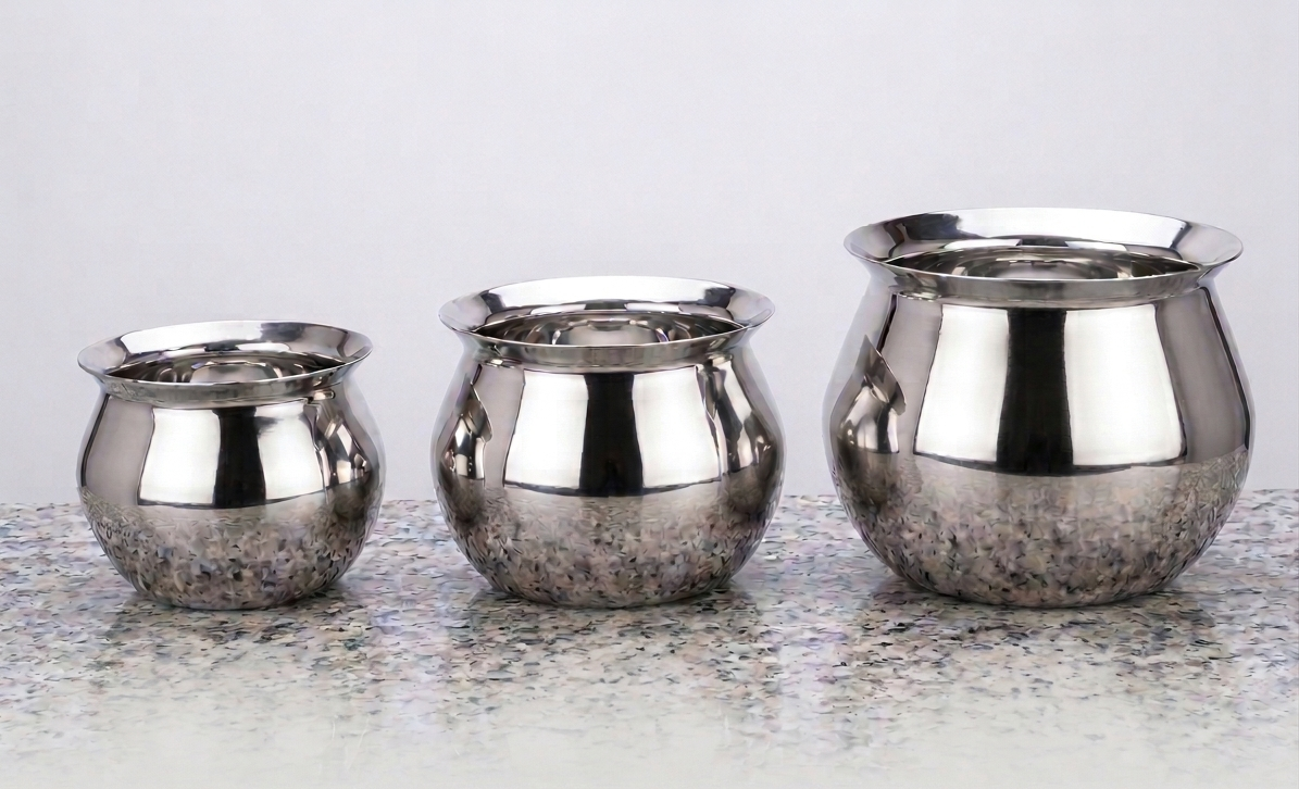 Topaz Handi – Stainless Steel Cooking Pot for Induction & Gas (Without Lid)