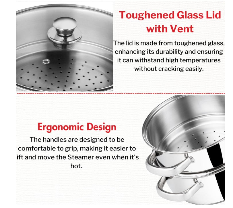 Vinod 2 Tier Steamer Pot 24cm