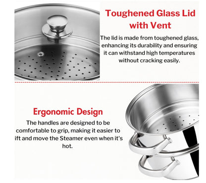 Vinod 2 Tier Steamer Pot 24cm